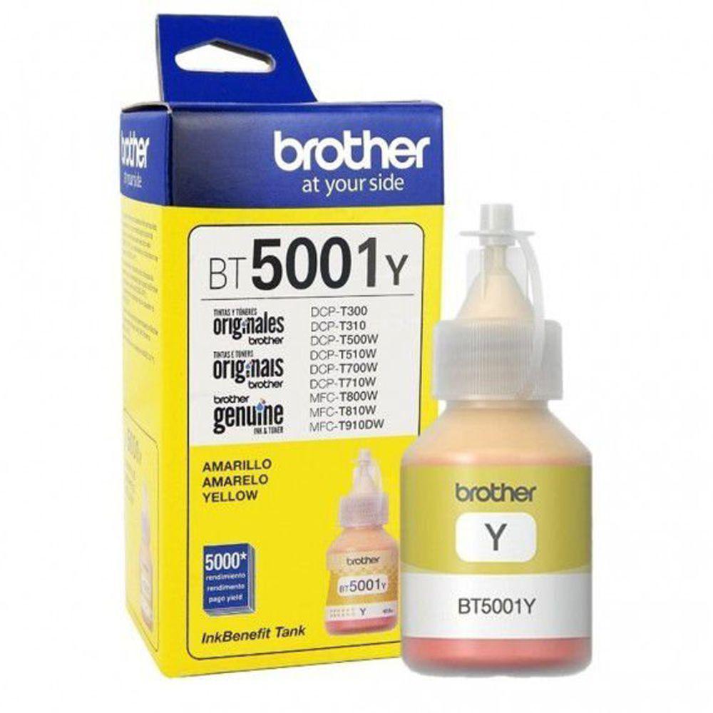 Tinta Brother Bt-5001y Bt5001 Amarelo | Dcp-t300 Dcp-t500w Dcp-t700w Mfc-t800w | Original 41.8ml